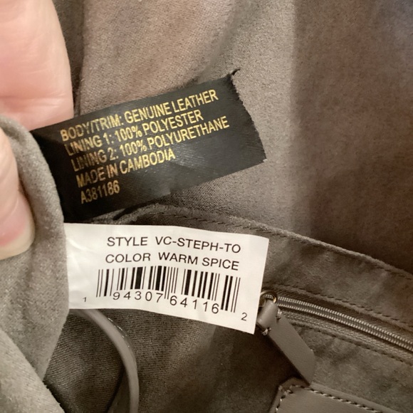 Vince Camuto Steph Lamb Leather Pleated Tote Bag in Warm Spice - Picture 5 of 8